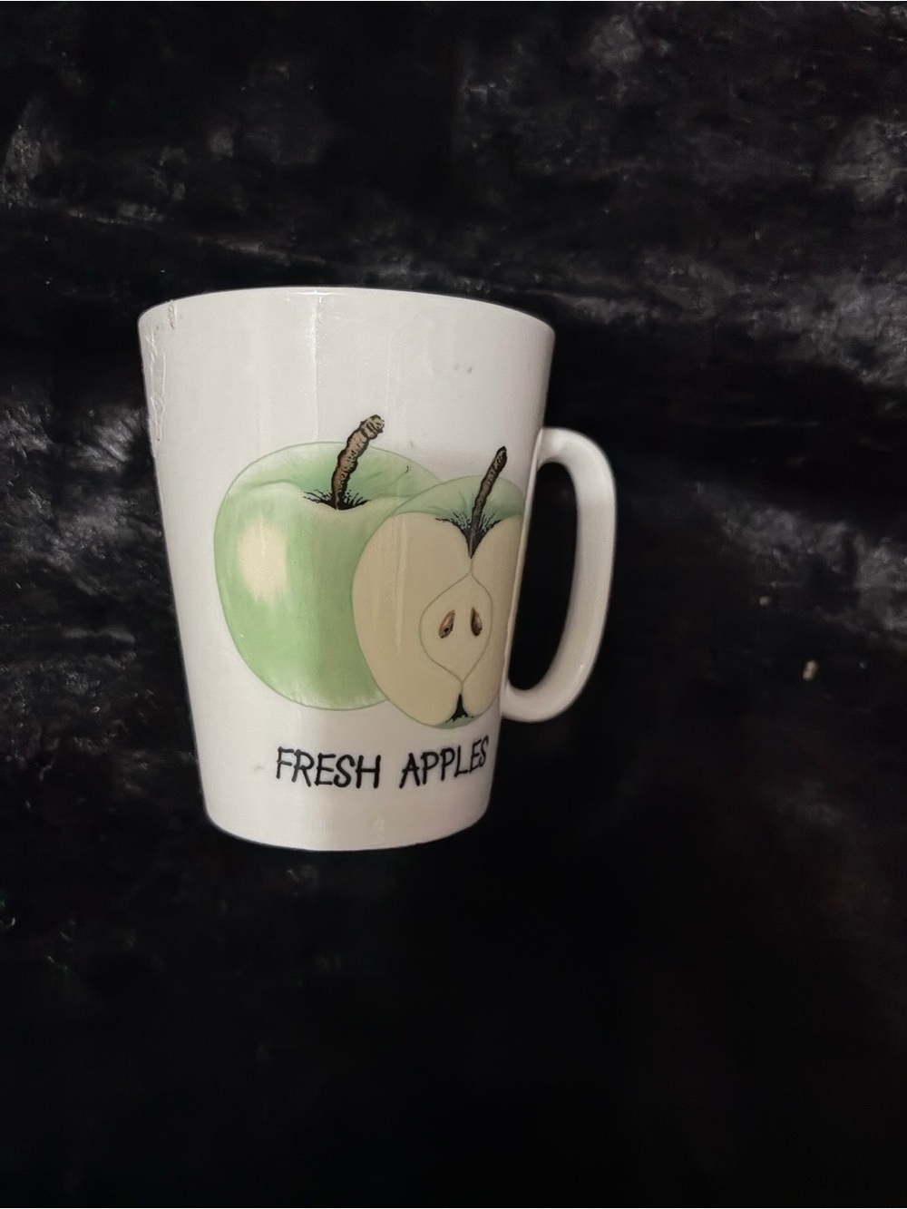 Pierre Cardin White Mug with Light Green Apple Artwork